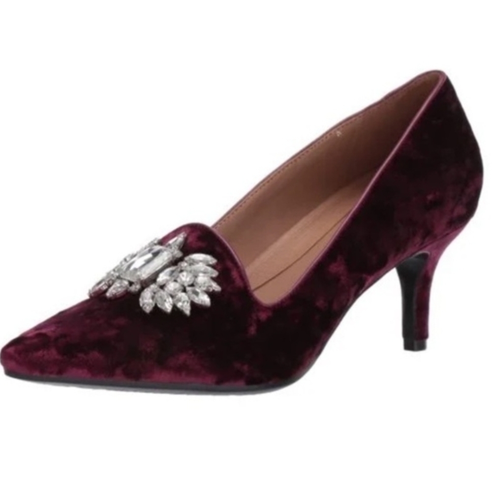 Elegant Velvet Burgundy Heels